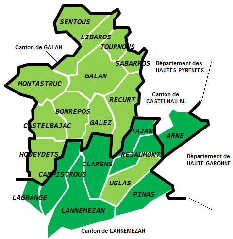 Carte Plateau de Lannemezan - Occitanie